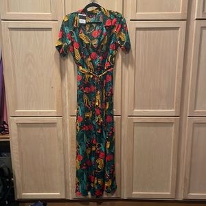 America & Beyond Jumpsuit - Cheetah and Roses Size Small